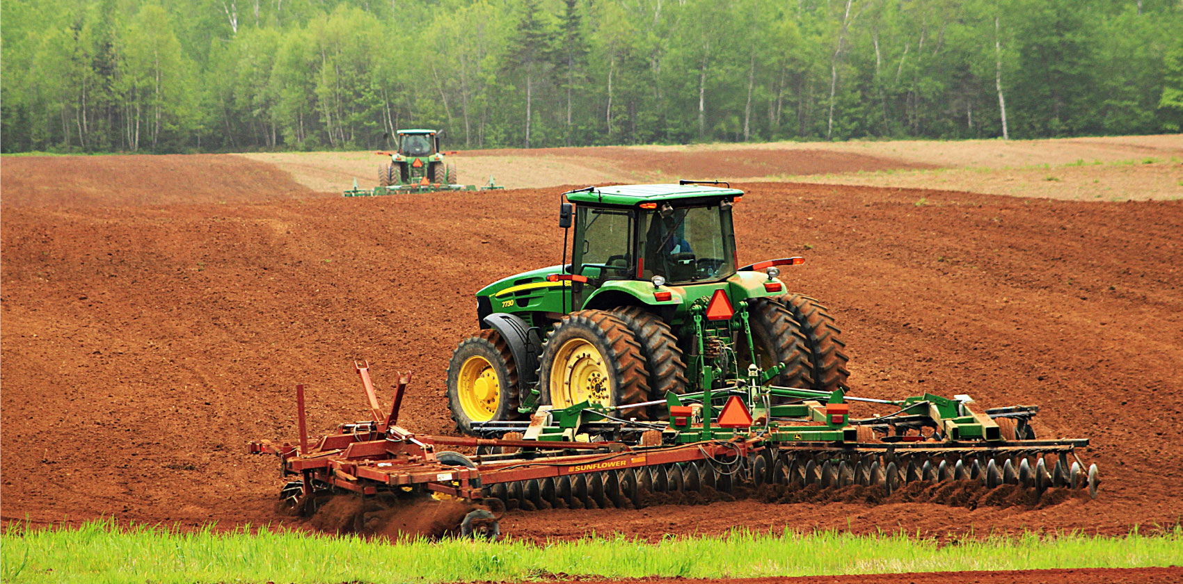 tractor plowing a field